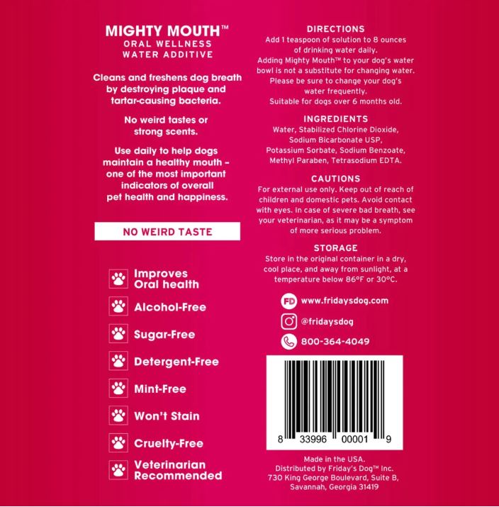 Aditivo para Agua Mighty Mouth™ para la Salud Dental de Perros y Gatos